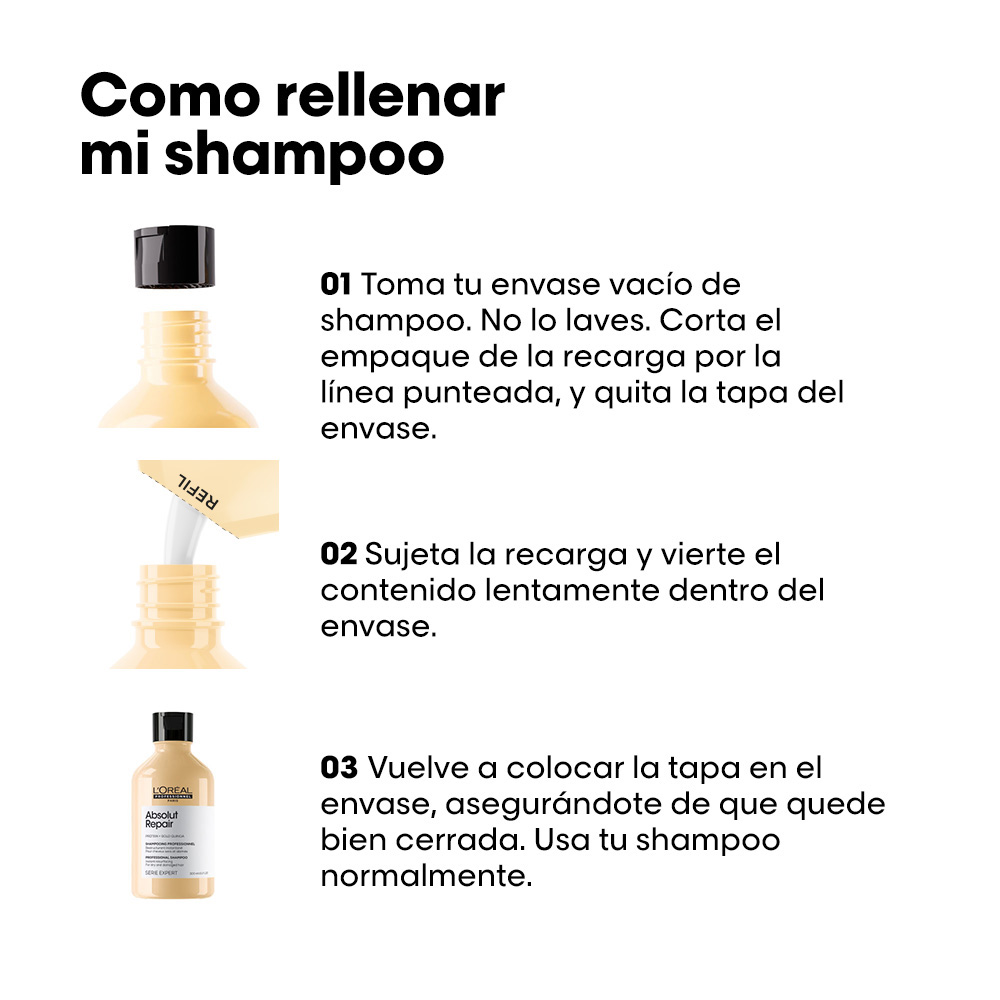 SHAMPOO REFILL L'OR&Eacute;AL PROFESSIONNEL ABSOLUT REPAIR (REFILL DE SHAMPOO PARA CABELLO DA&Ntilde;ADO)